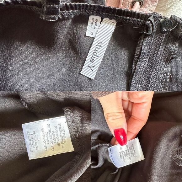 🍄 Wednesday Addams style emo/whimsy goth lace black and white dress - Picture 9 of 9